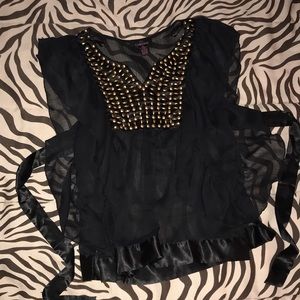 Embellished blouse with silk details